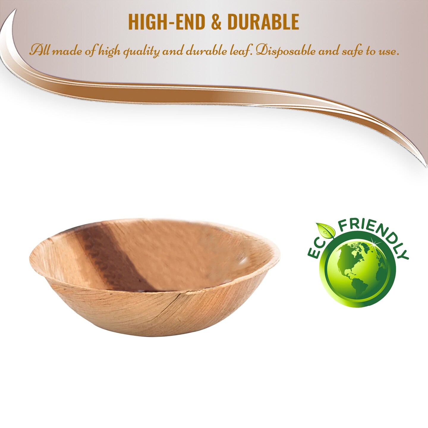 Round Palm Leaf Eco Friendly Mini Disposable Dip Bowls - 2.5&#x22; (100 Bowls)