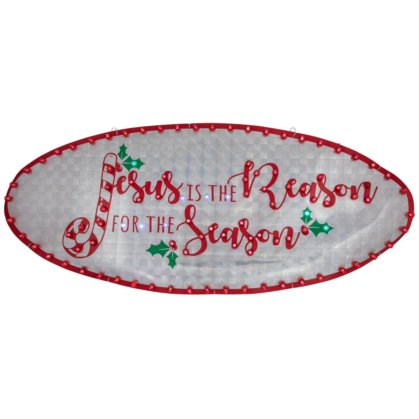 Northlight 43&#x22; LED Lighted Holographic Jesus is the Reason Outdoor Christmas Sign