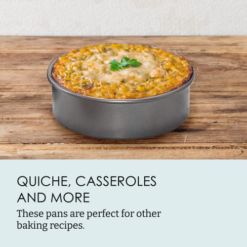 3 Piece Professional Non-Stick Round Cake Pan Bakeware Set, Gray