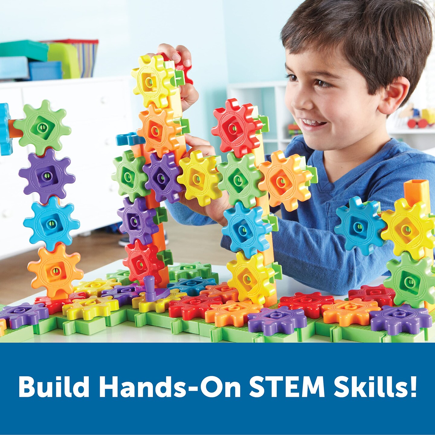 100 Pieces Deluxe Building Set, STEM Construction Toy Set, 100 Pieces, Ages 3+