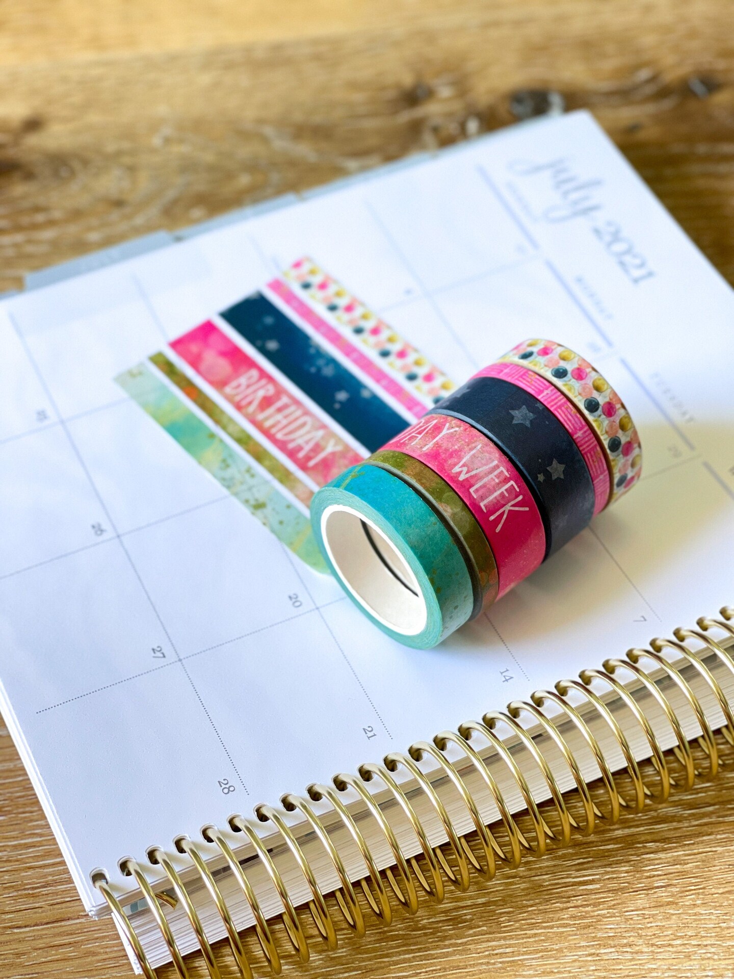 Birthday Week Navy &#x26; Pink Celebration Party Washi Tape Set (#W026)