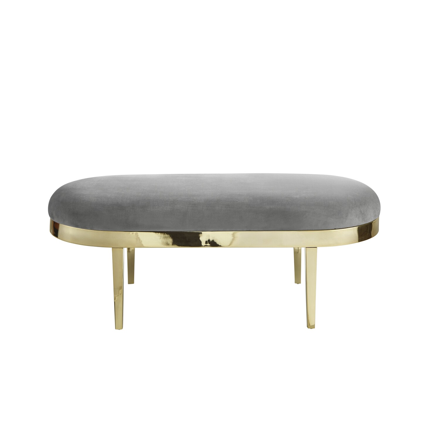 Alia Velvet/PU Leather Metal Bench