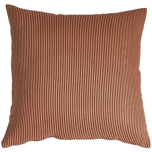 Pillow Decor   - Ticking Stripe Sienna 18x18 Throw Pillow