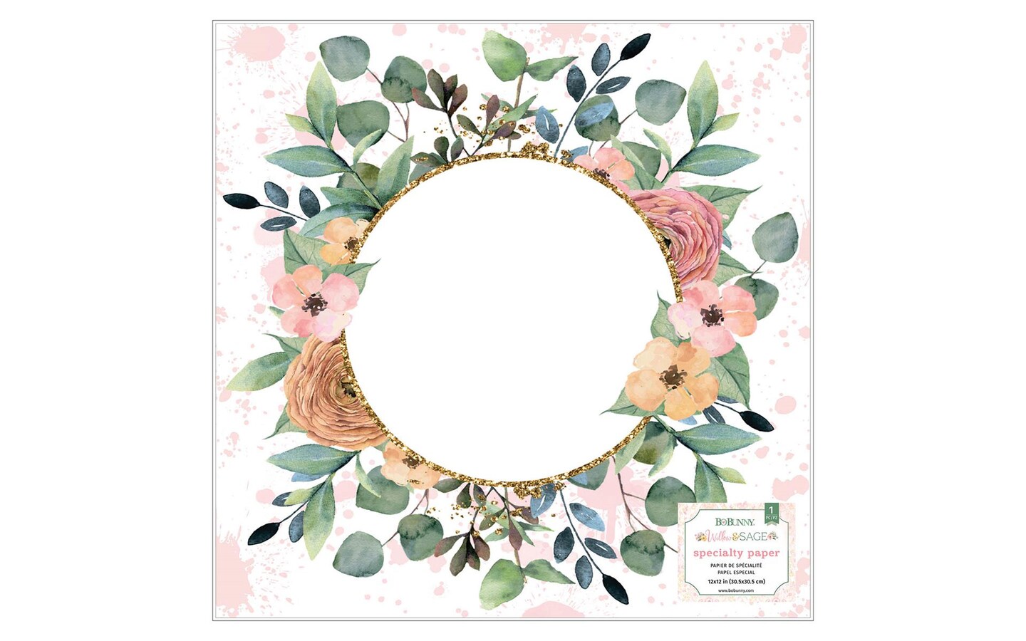Bo Bunny Willow &#x26; Sage Paper 12x12 Acetate