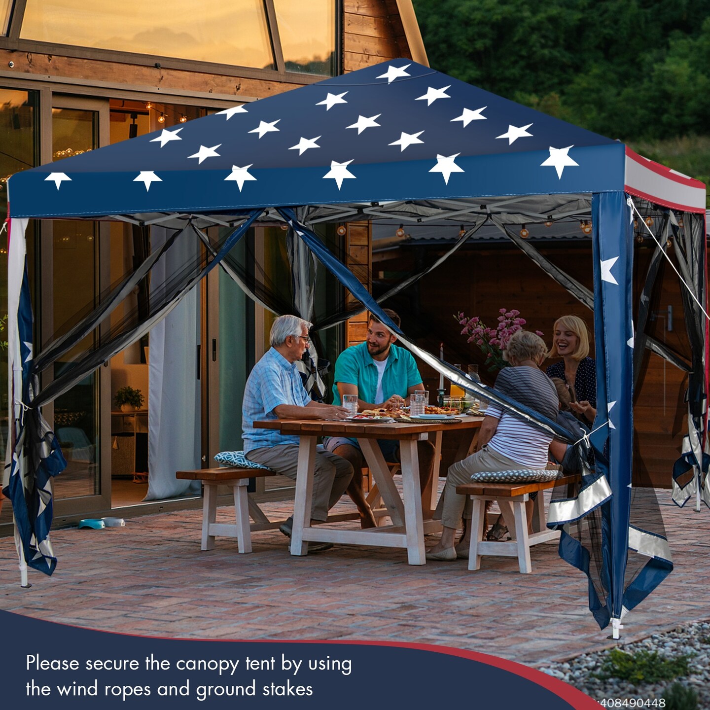 10x10 Pop-Up Canopy Tent Waterproof Oxford Fabric with 4 Mesh Walls Portable Gazebo