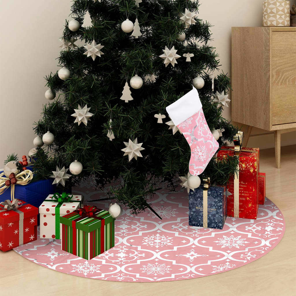 Luxury Christmas Tree Skirt with Sock 4 ft Fabric