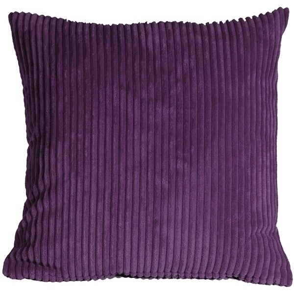 Pillow Decor   - Wide Wale Corduroy 22x22 Purple Throw Pillow
