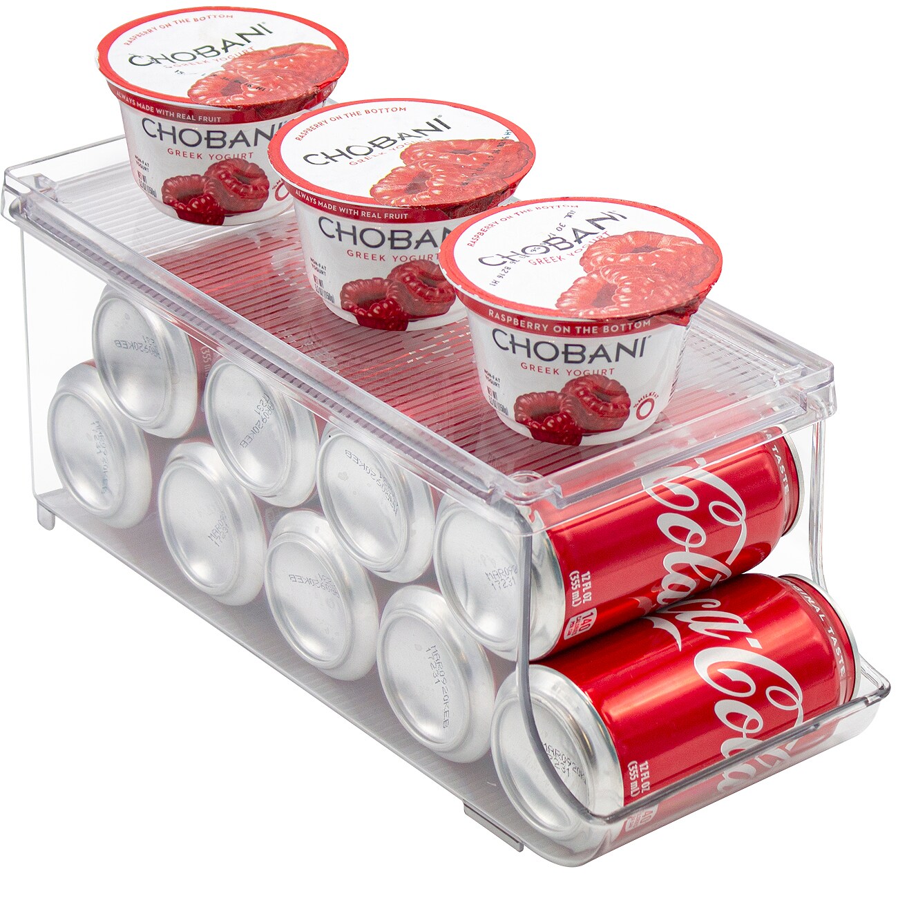 Sorbus Soda Can Organizer for Refrigerator - Stackable with Lid, Holds 9 Cans, BPA-Free - Fridge Organizers and Storage, Soda Can Dispenser for Refrigerator, Drink Organizer for Fridge (1 Pack)