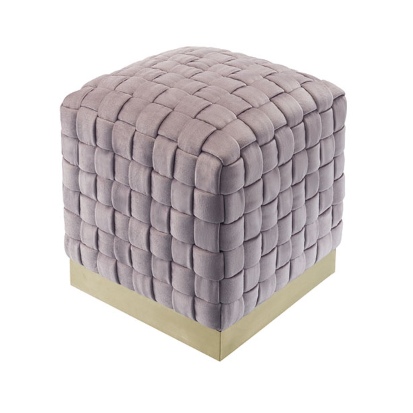 Diamond Velvet Woven Cube Ottoman (1 Piece)