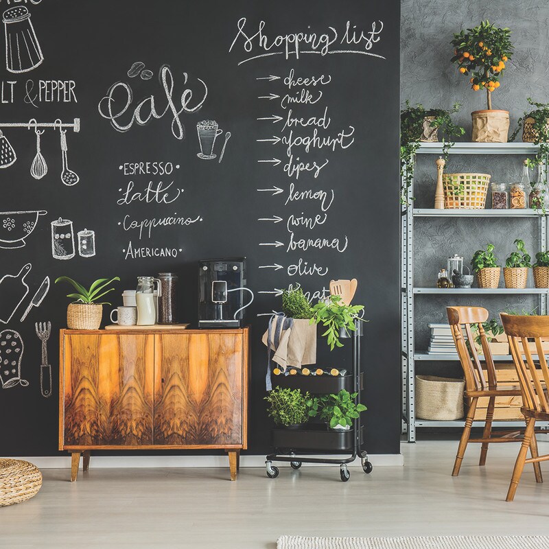 Tempaper Chalkboard Peel and Stick Wallpaper Black