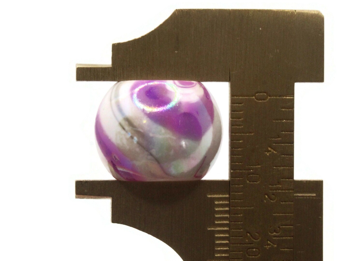 10 17mm Large Hole Macrame Purple Marbleized Round Plastic Beads