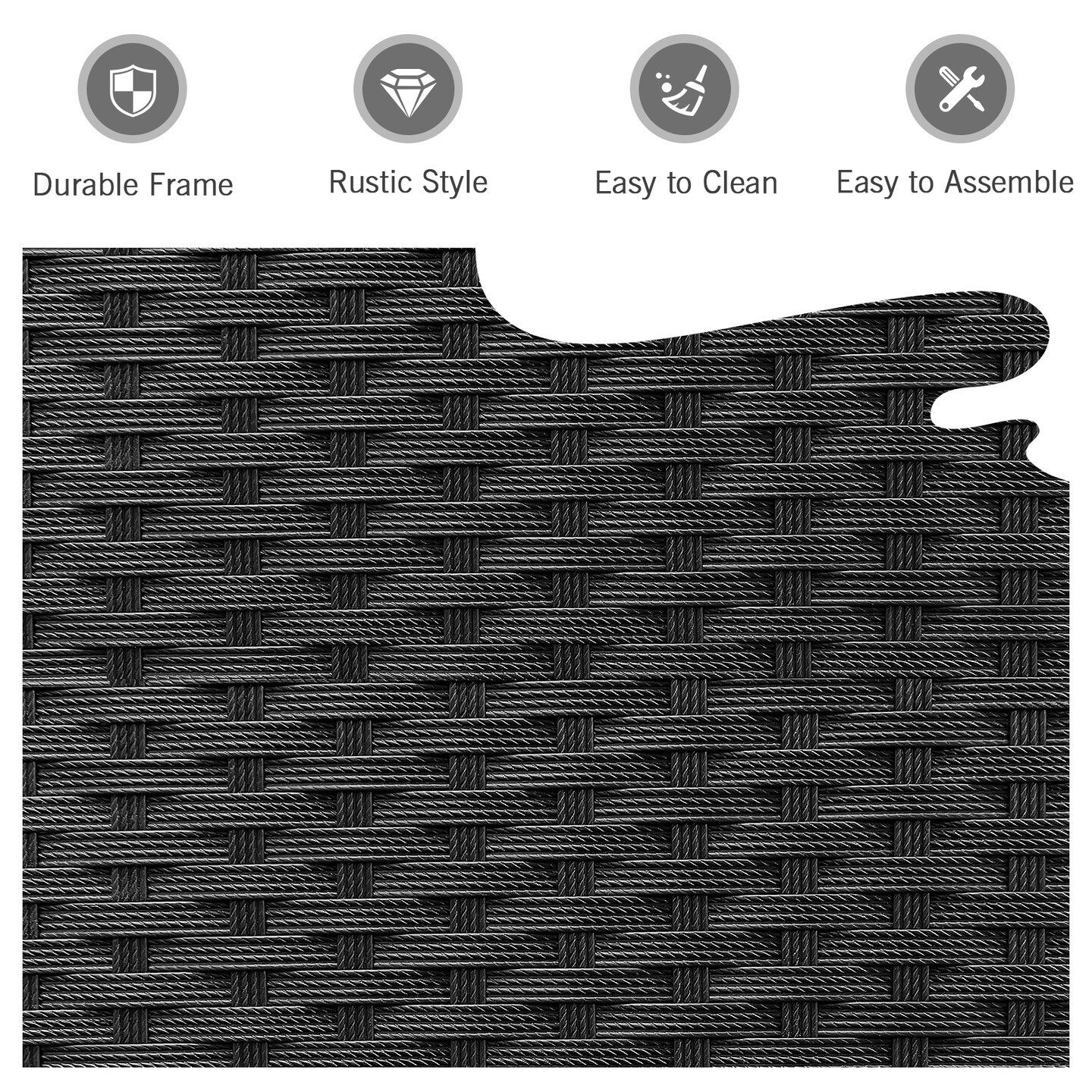 3 Pieces Outdoor Patio Rattan Furniture Set