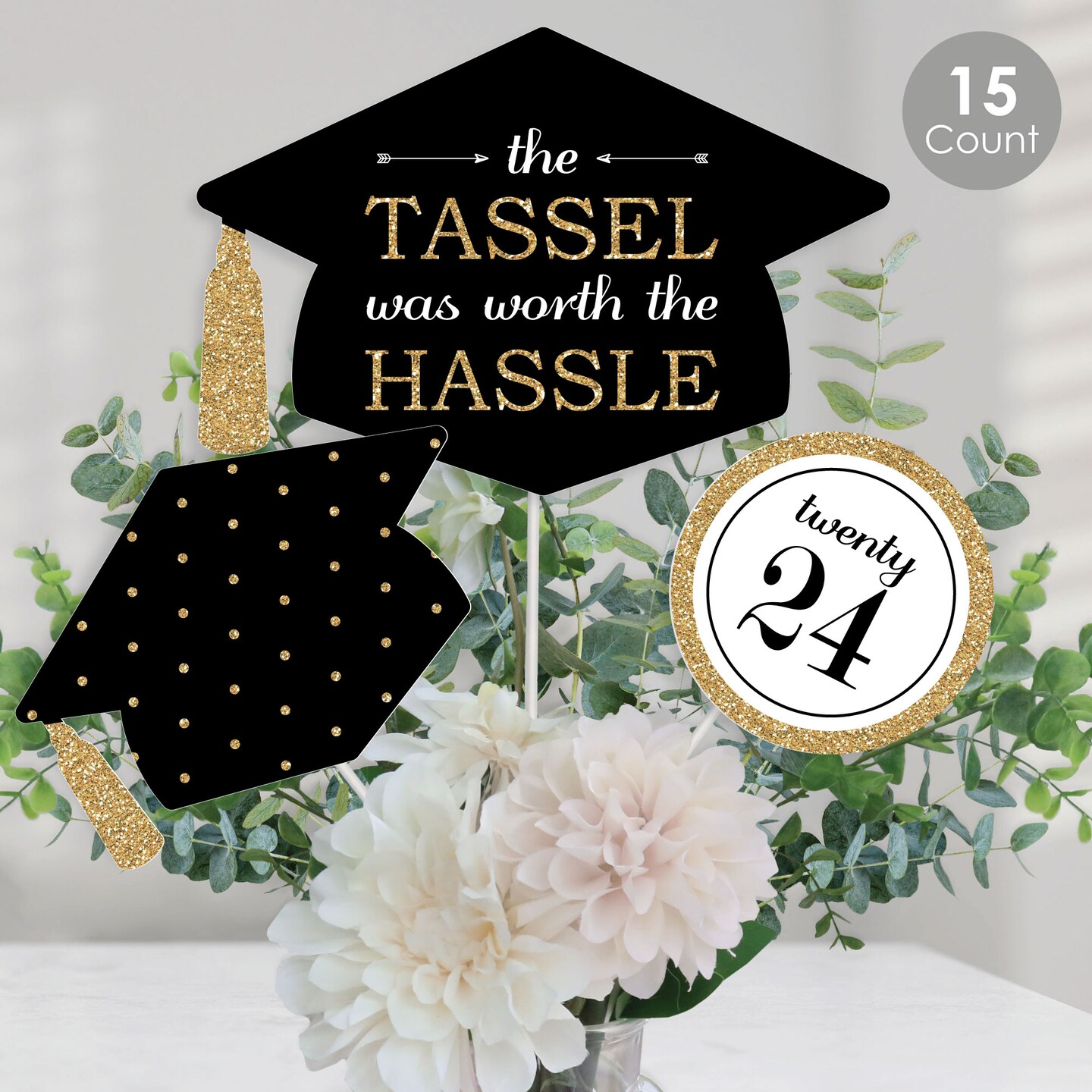 Big Dot of Happiness Gold Tassel Worth The Hassle - 2024