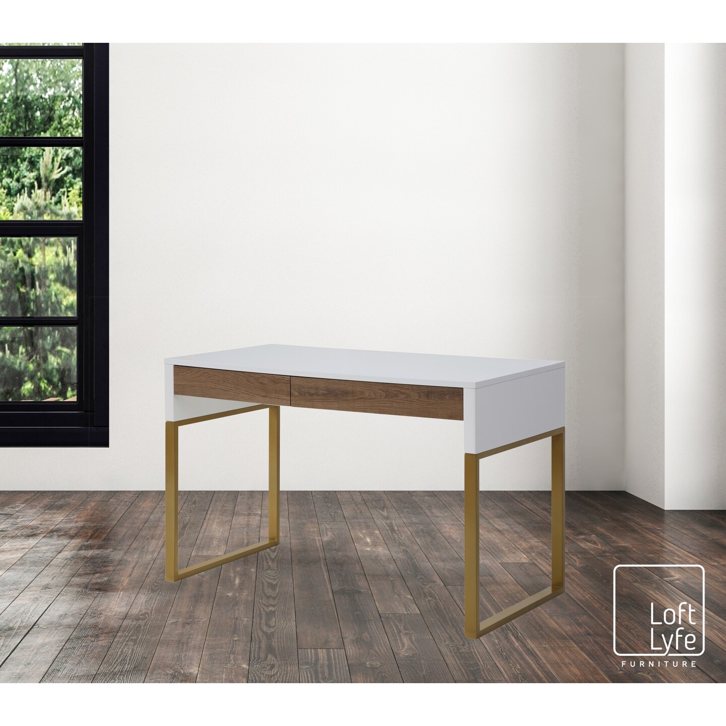 Olin Writing Desk With 2 Drawers