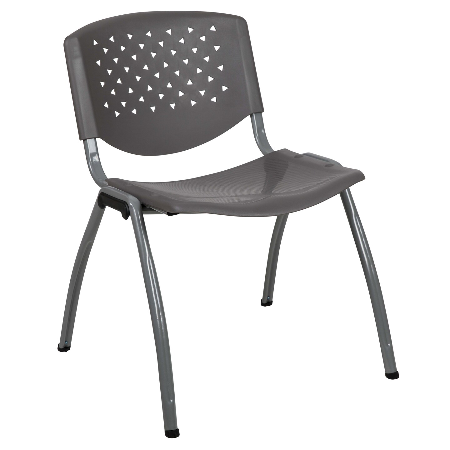 Emma and Oliver Home and Office Plastic Stack Chair with Perforated Back - Guest Chair