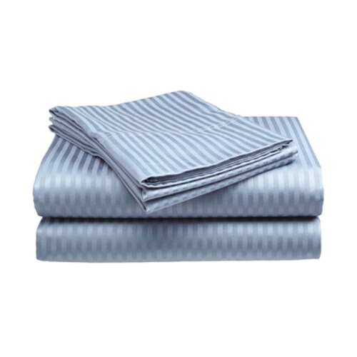 Wrinkle-Free 300 Thread Count Cotton Sateen Sheet Set Dobby Stripe, Machine