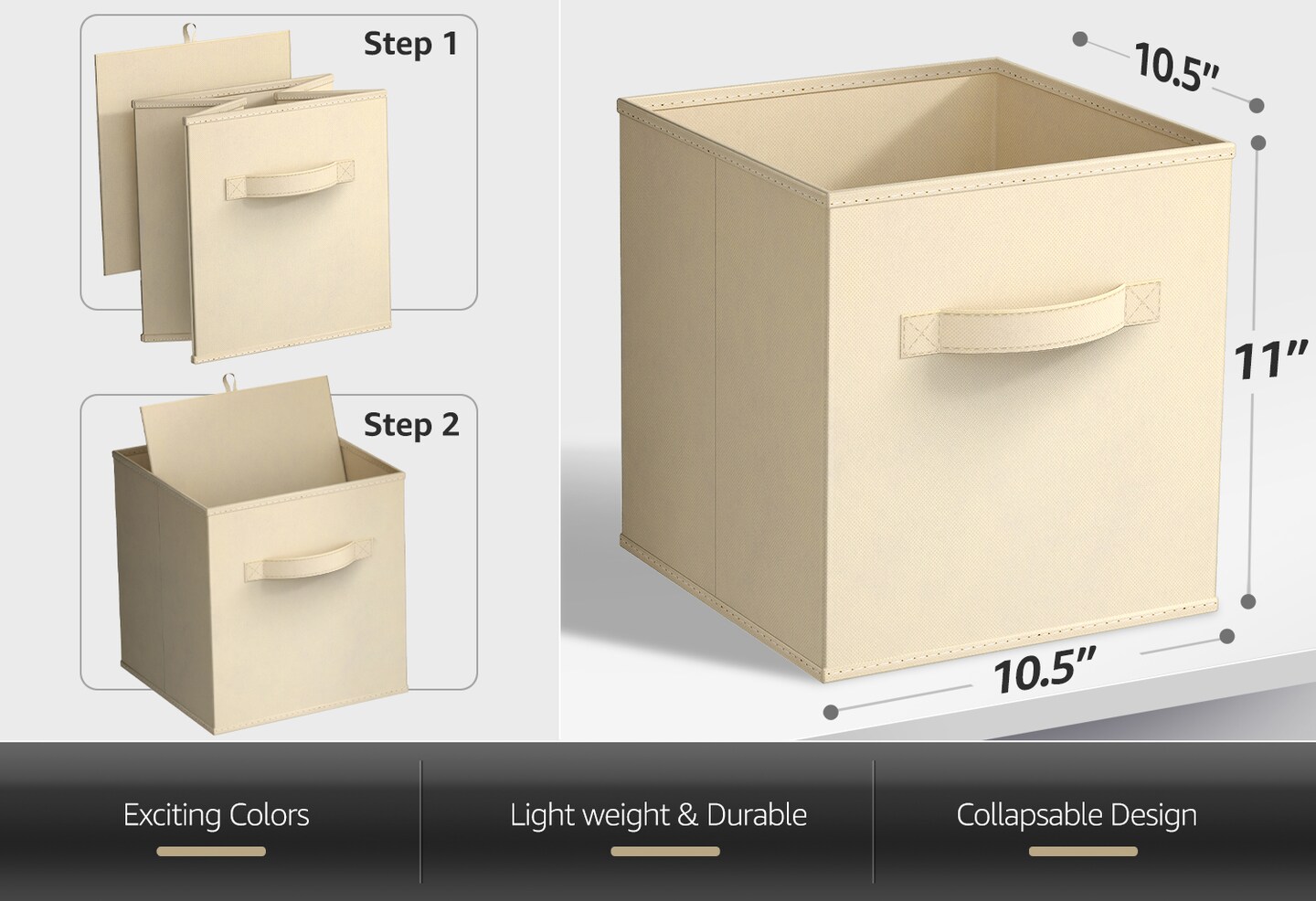 Sorbus Fabric Collapsible Cube Storage Bins Set (6 Pack)