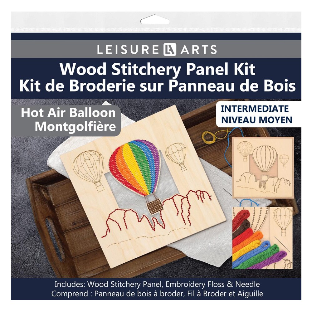 Wood Stitched String Art Kit with Hot Air Balloon - adult or kids craft - craft kits for teens - string art kit for adults - 3d string art - 3d string art kit for kids - 9.75&#x22;