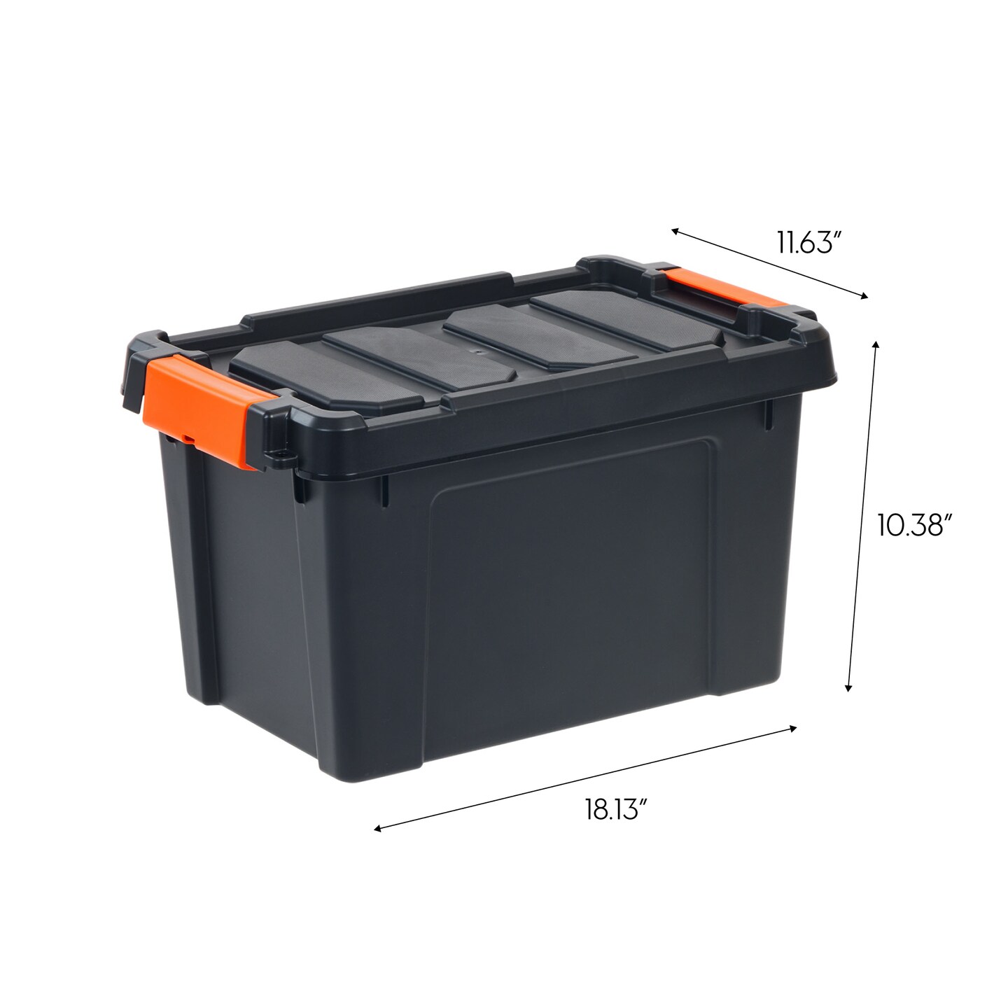IRIS USA 22 Quart Heavy Duty Plastic Storage Box, Black, 4 Pack