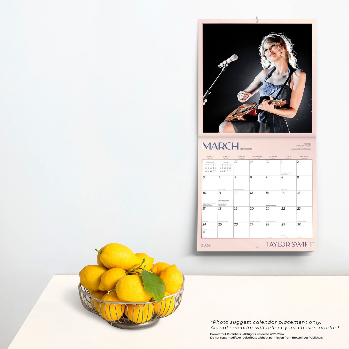 Taylor Swift OFFICIAL | 2024 12 x 24 Inch Monthly Square Wall Calendar | BrownTrout | Music Pop Singer Songwriter Celebrity