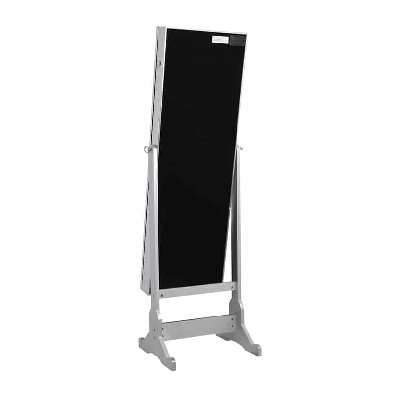 Shimmer Crystal Border Cheval Mirror Jewelry Armoire with LED Lights
