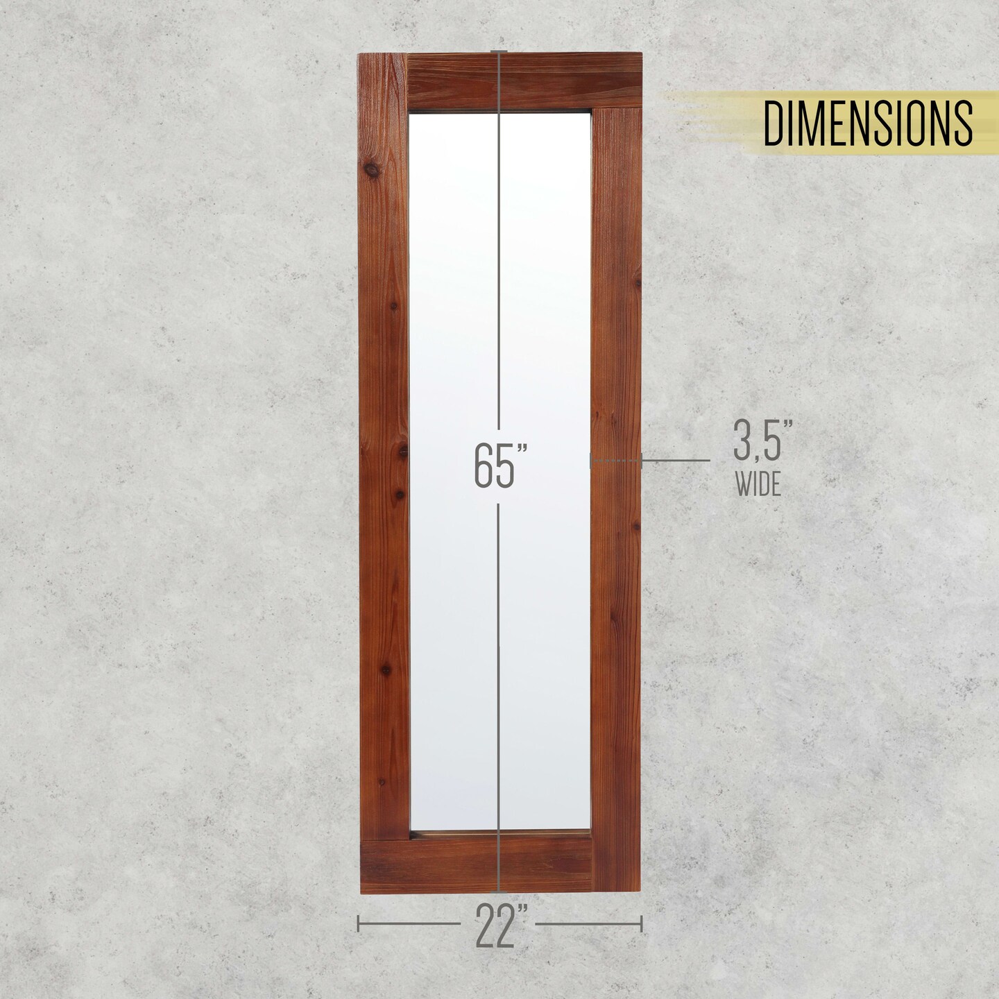 HBCY Creations Rectangle Wall Mirror, Full Floor Length Mirror with Solid Wood Frame for Living Room, Entry Way, Bedroom