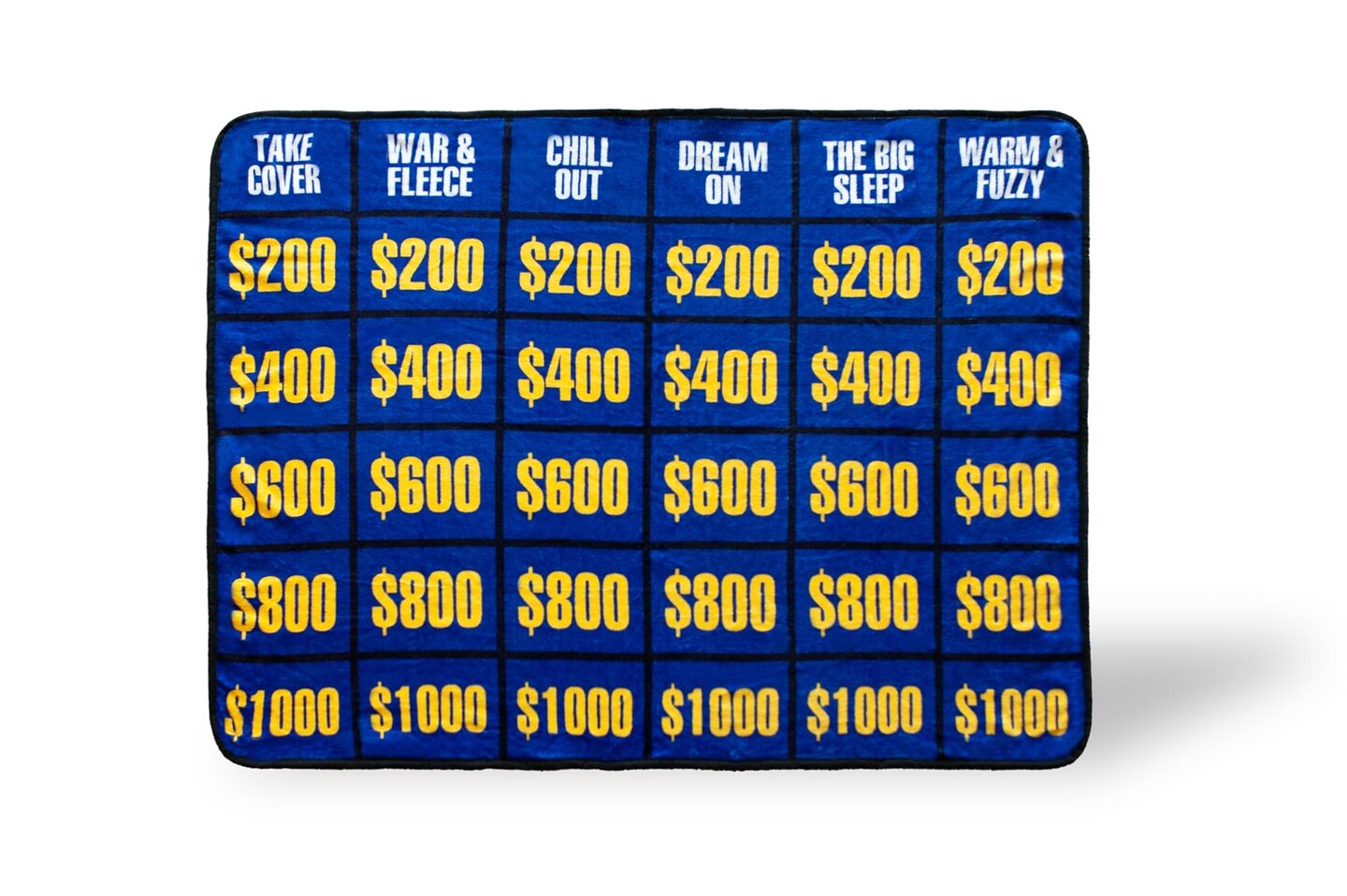 Jeopardy Game Show Game Board Large Fleece Throw Blanket | 60 x 45 Inches