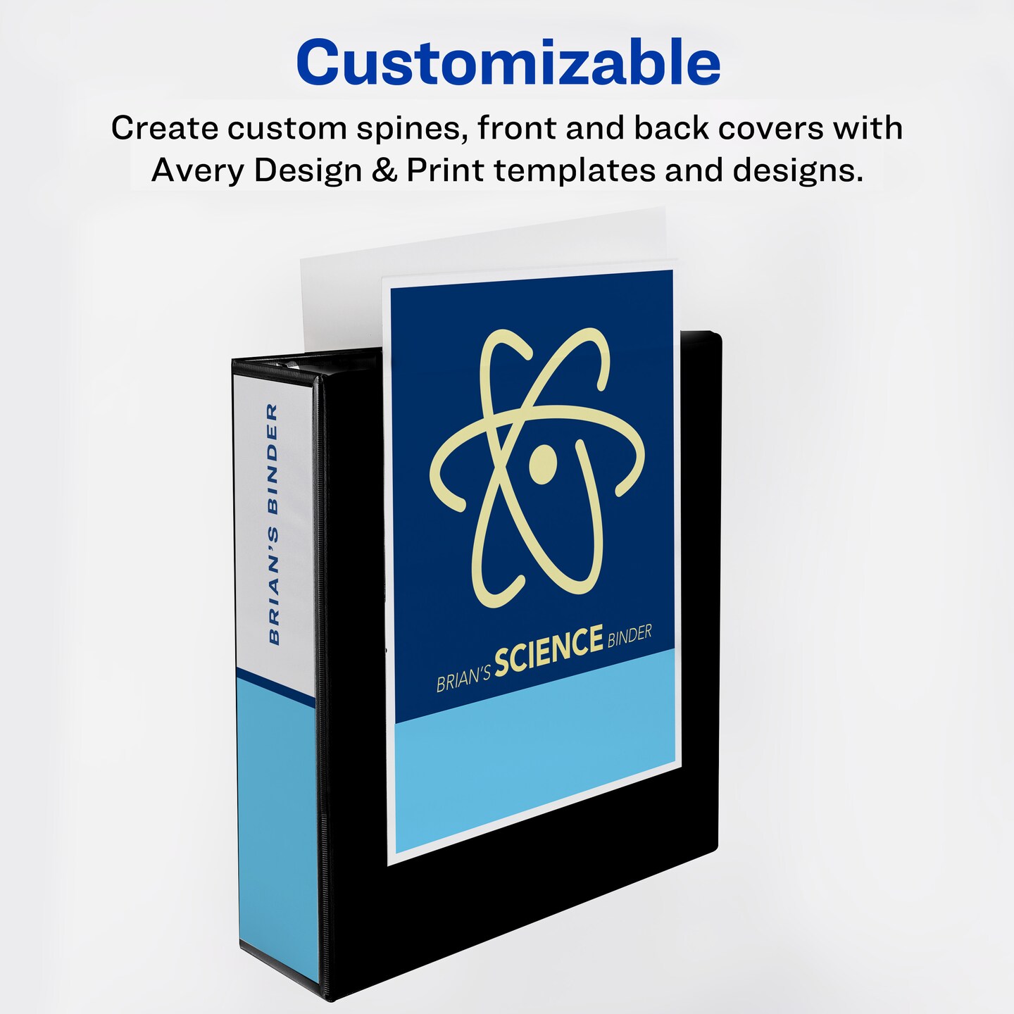 Avery Heavy-Duty View 3 Ring Binders, 3 Inch One Touch Slant Rings, 2 White Binders (46045)