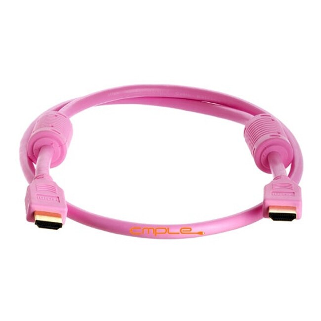 Cmple   - 28AWG High Speed HDMI Cable with Ferrite Cores - Pink - 3FT