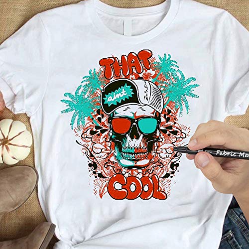 Fabric Markers Permanent - Set of 24 Colors, Fine Tip, No Bleed, Child Safe & Non-Toxic for T-Shirts, Baby Clothes, Onesies, Bibs, White Pillow, Canvas Tote Bags, and Clothing