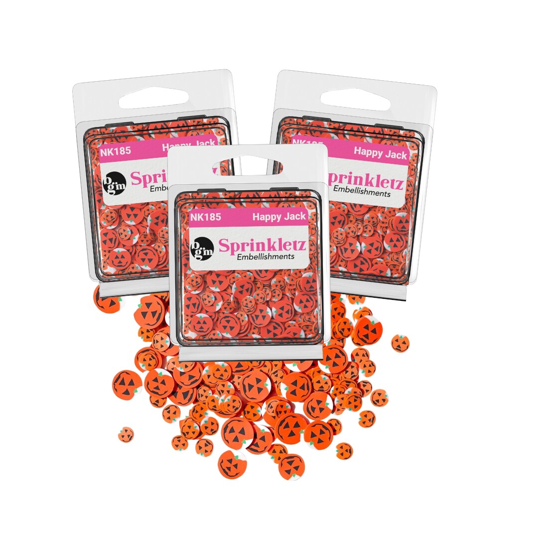 Buttons Galore Sprinkletz DIY Craft Embellishment Polymer Clay Pieces 36 Grams - 3 Packs of Happy Jacks