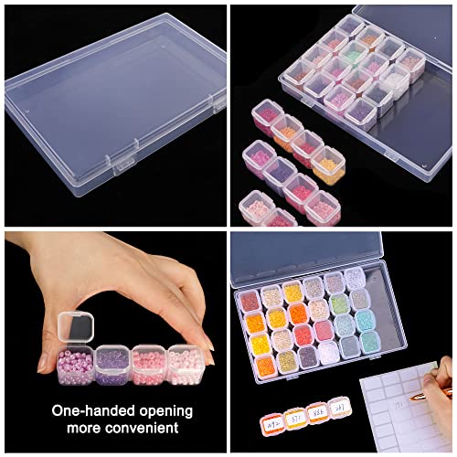 168 Slots 6 Pieces 28 Grids Diamond Painting Boxes Plastic Organizer, Bead Organizer