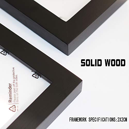 VITOIVE 14x14 Frame Black With Mat 10x10 Solid Wood Picture Frames Wall Mounting (1 pack, 14x14 Inch)…