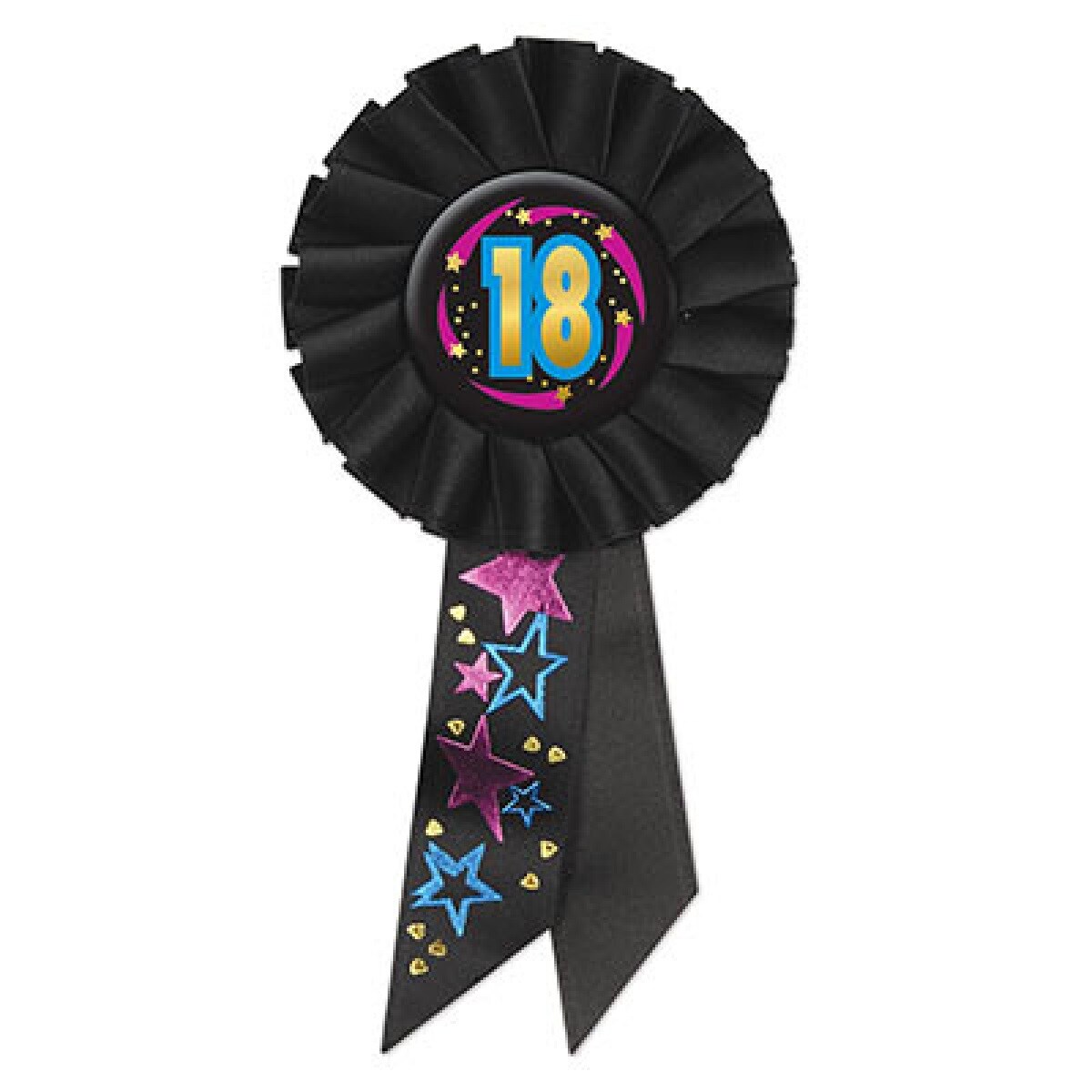 Beistle Set of 6 Black &#x201C;18&#x201D; Rosette Ribbon 6.5&#x201D;