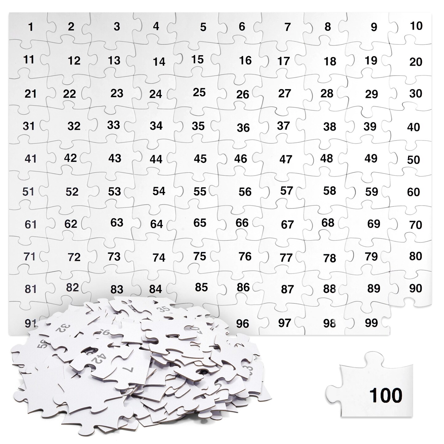 100-Piece DIY Make Your Own Jigsaw Puzzle Kit, Bulk Large Blank