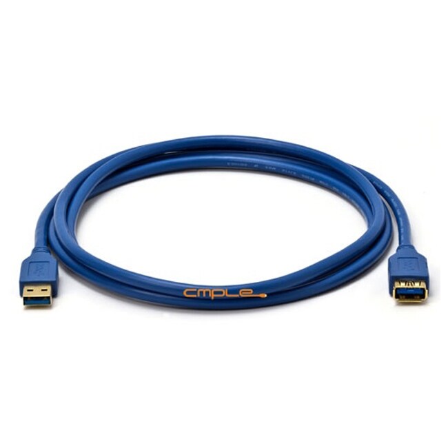 Cmple   - USB 3.0 A Male A Female Extension Gold Plated  Cable - 6FT (Blue)