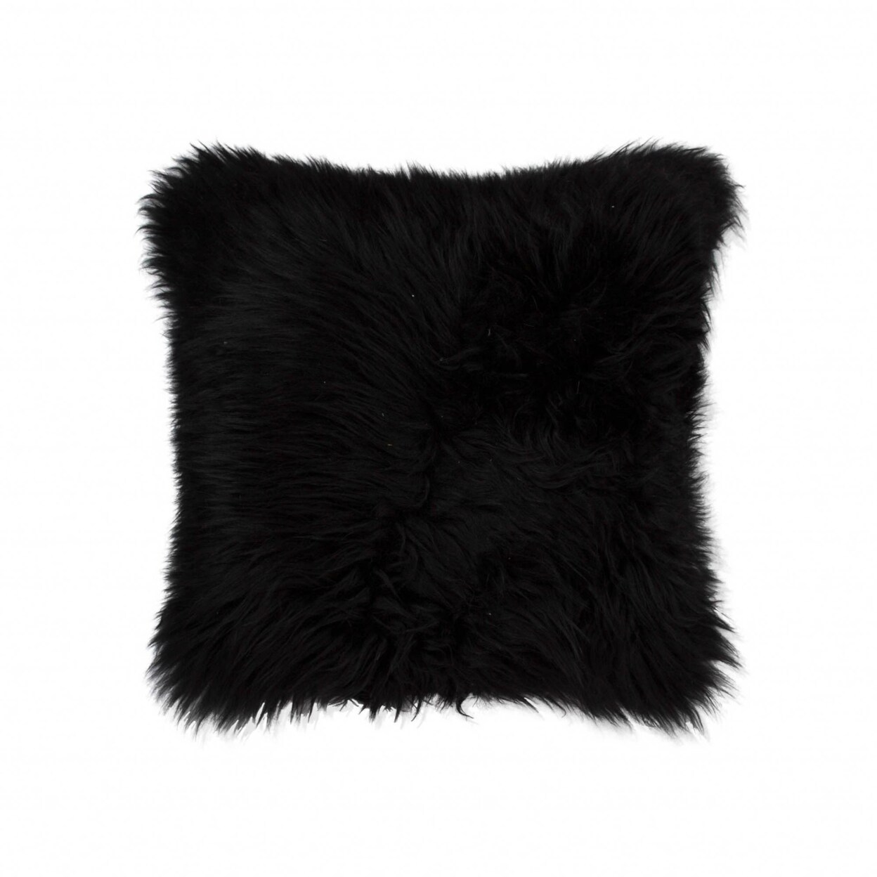 HomeRoots Decor 18" x 5" Contemporary Black Newzealand Sheepskin - Pillow