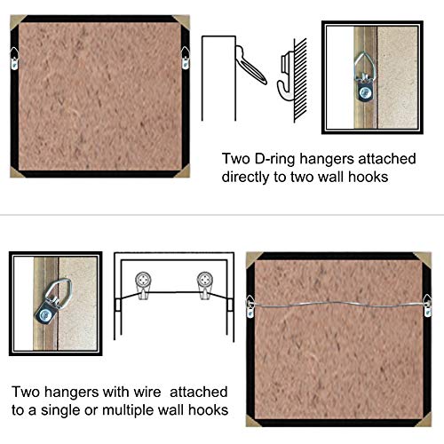 EesTeck 150 Pack Small D-Ring Steel Picture Hangers with Screws Picture Frames Picture Hang Solutions, for Hanging Clock Paintings Artwork Picture Frame Hook Photos