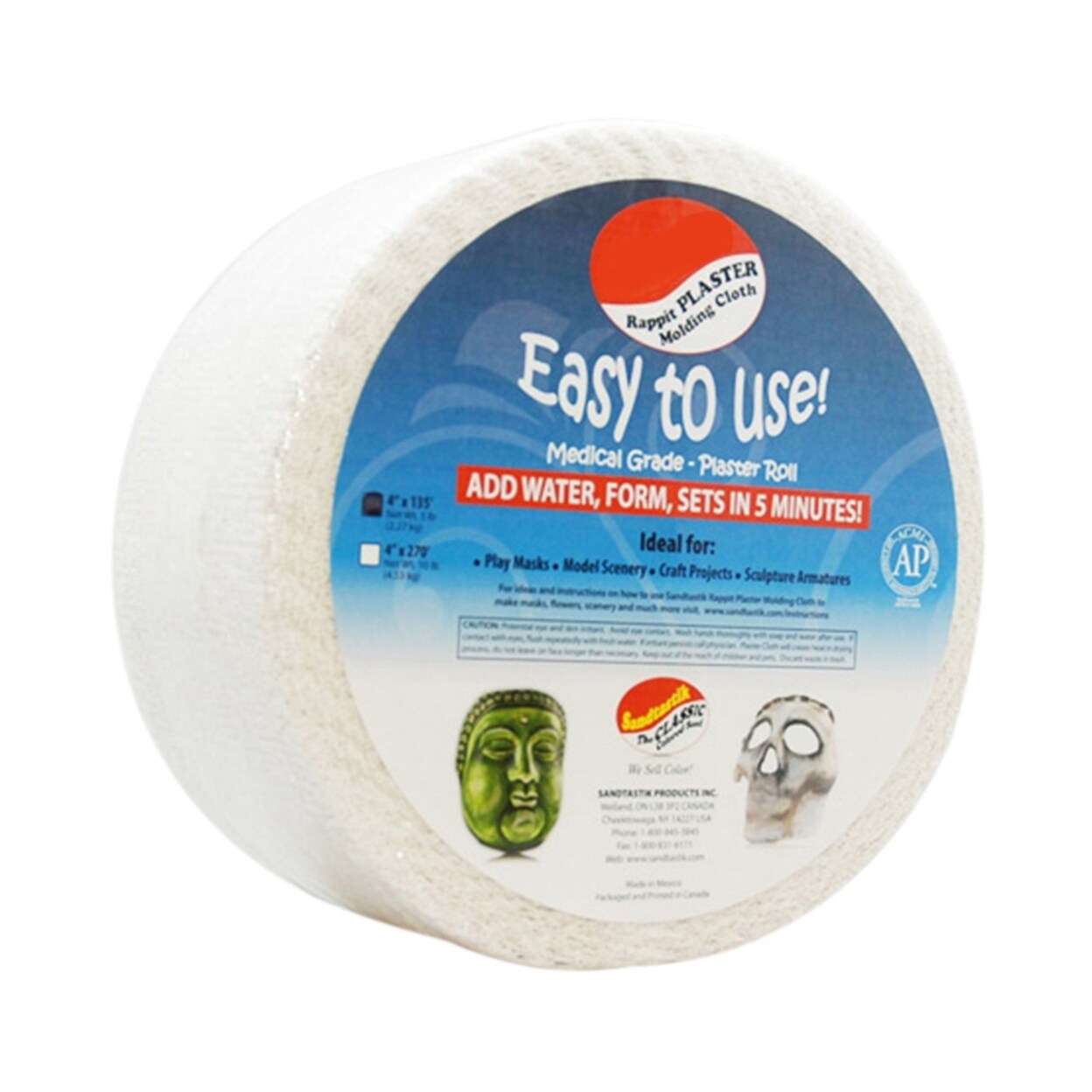 Sandtastik Rappit Plaster Molding Cloth Medical Grade Bandage 4 In X 135 Ft Roll