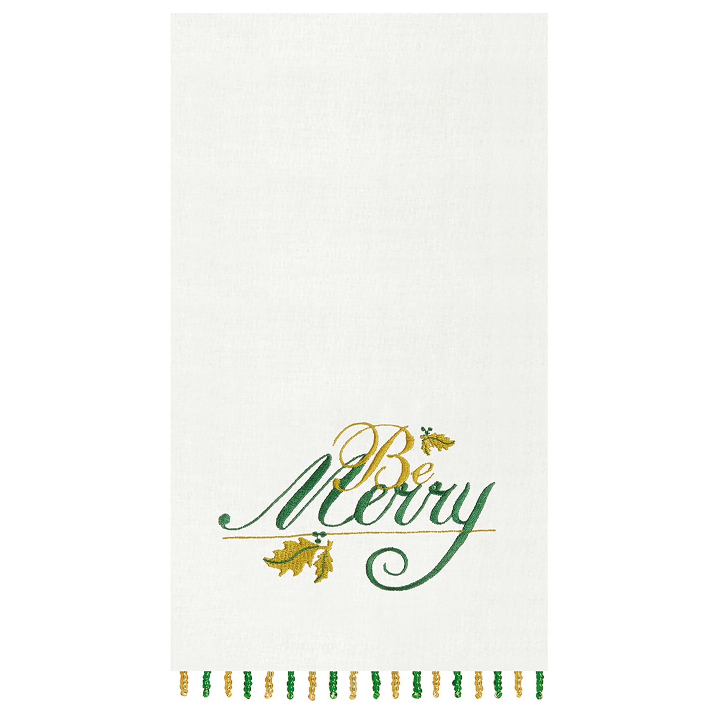 Be Merry Beaded Decorative Guest Towel