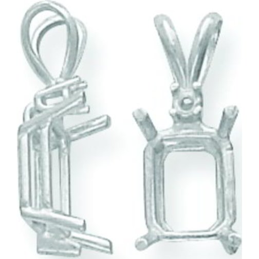 Emerald cut hot sale pendant settings