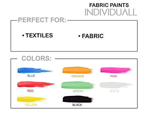 Premium Fabric & Textile Paints Professional Grade Clothing Paint Set Art and Hobby Paints Craft Paint Set with 8 x 20 ml / 0.7 fl oz Vivid Colors for Beginners, Students, & Artists
