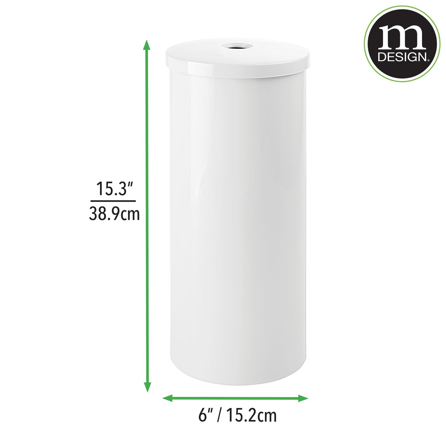 mDesign Toilet Tissue Roll Holder Canister Stand, Stores 3 Rolls, 2 Pack