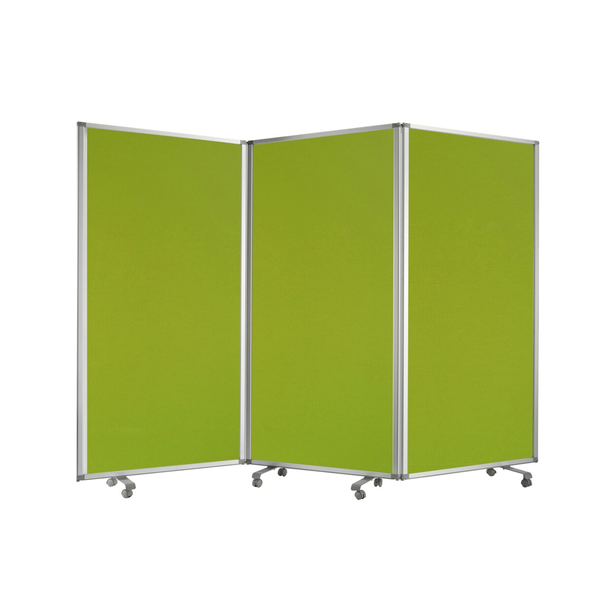 Screen Gems Contemporary Freestanding 3 Panel Olive Screen Room Divider With Rolling Casters