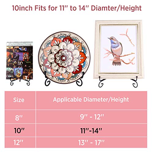Teamkio Improved Anti-Slip Plate Holder Display Stand, Picture Frame Holder Stand, Easel Display Stand, Book Display Stand (10inch)