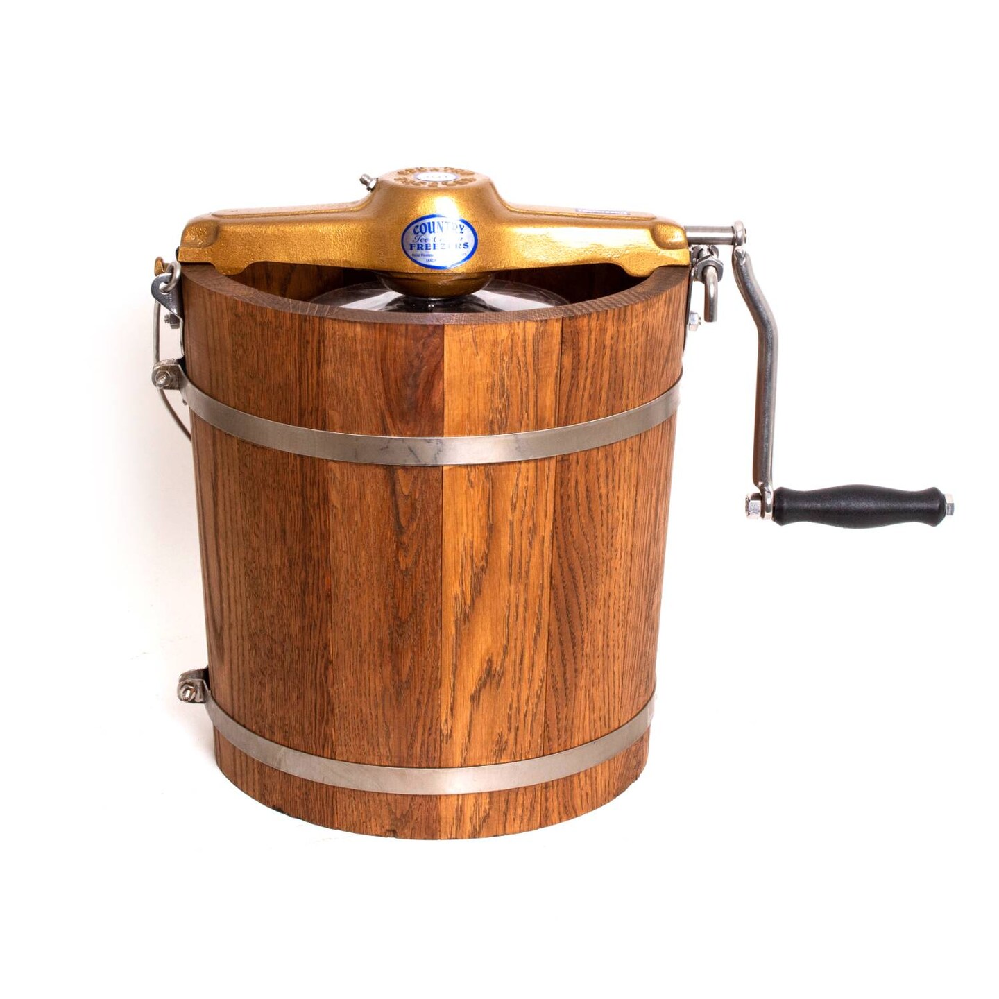 Lehman's Manual Ice Cream Maker - Make Your Own Homemade Ice Cream, Hand Crank with Stainless Steel Can and Oak Tub