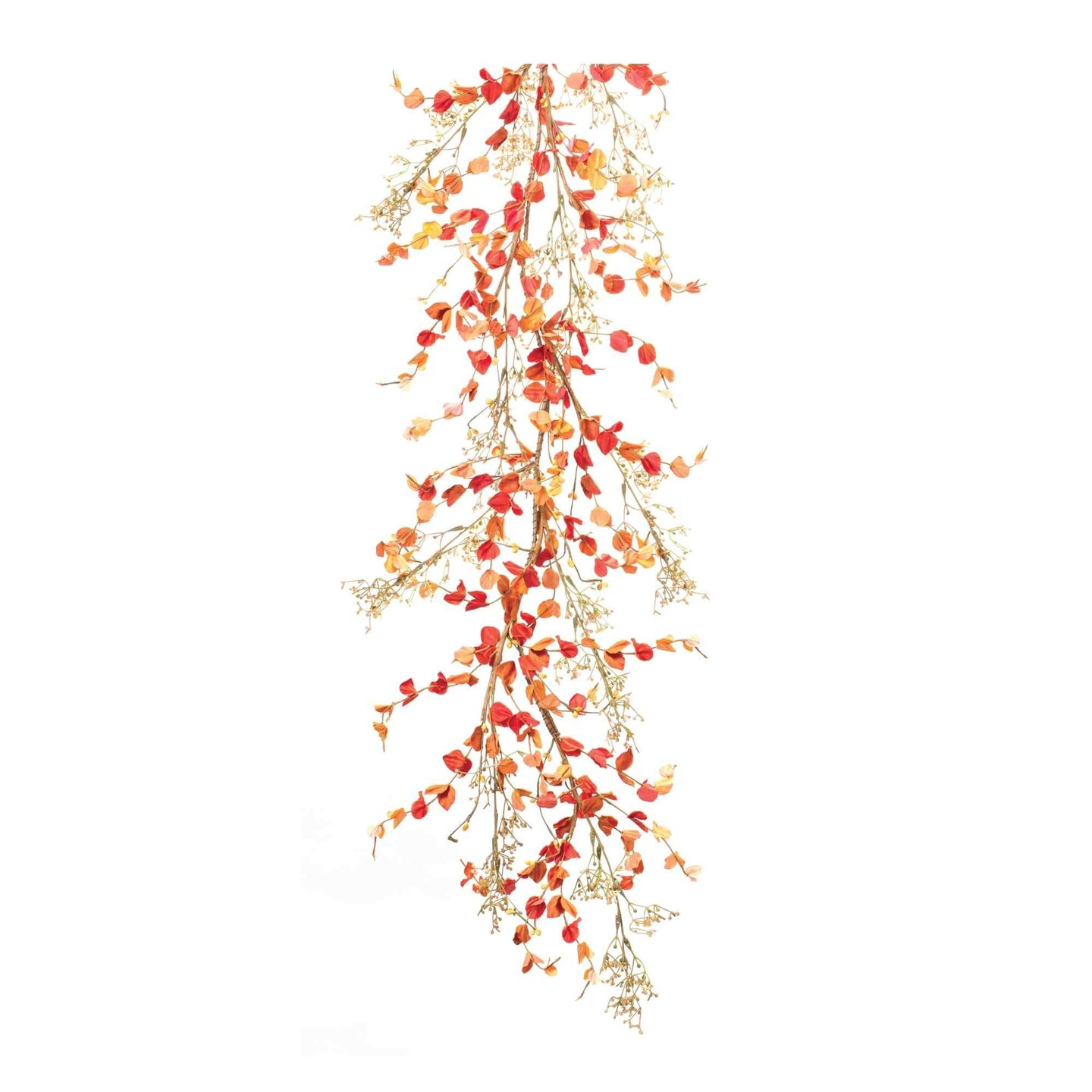 Melrose Set of 2 Mini Fall Leaf Harvest Garlands 5&#x27; x 9&#x22;