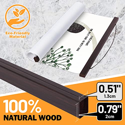 Benjia 8x10 8x12 8x18 Poster Frame, Magnetic Light Wood Wooden Frame Hanger for Photo Picutre Canvas Artwork Art Print Wall Hanging (1 Pack, 8", Walnut)