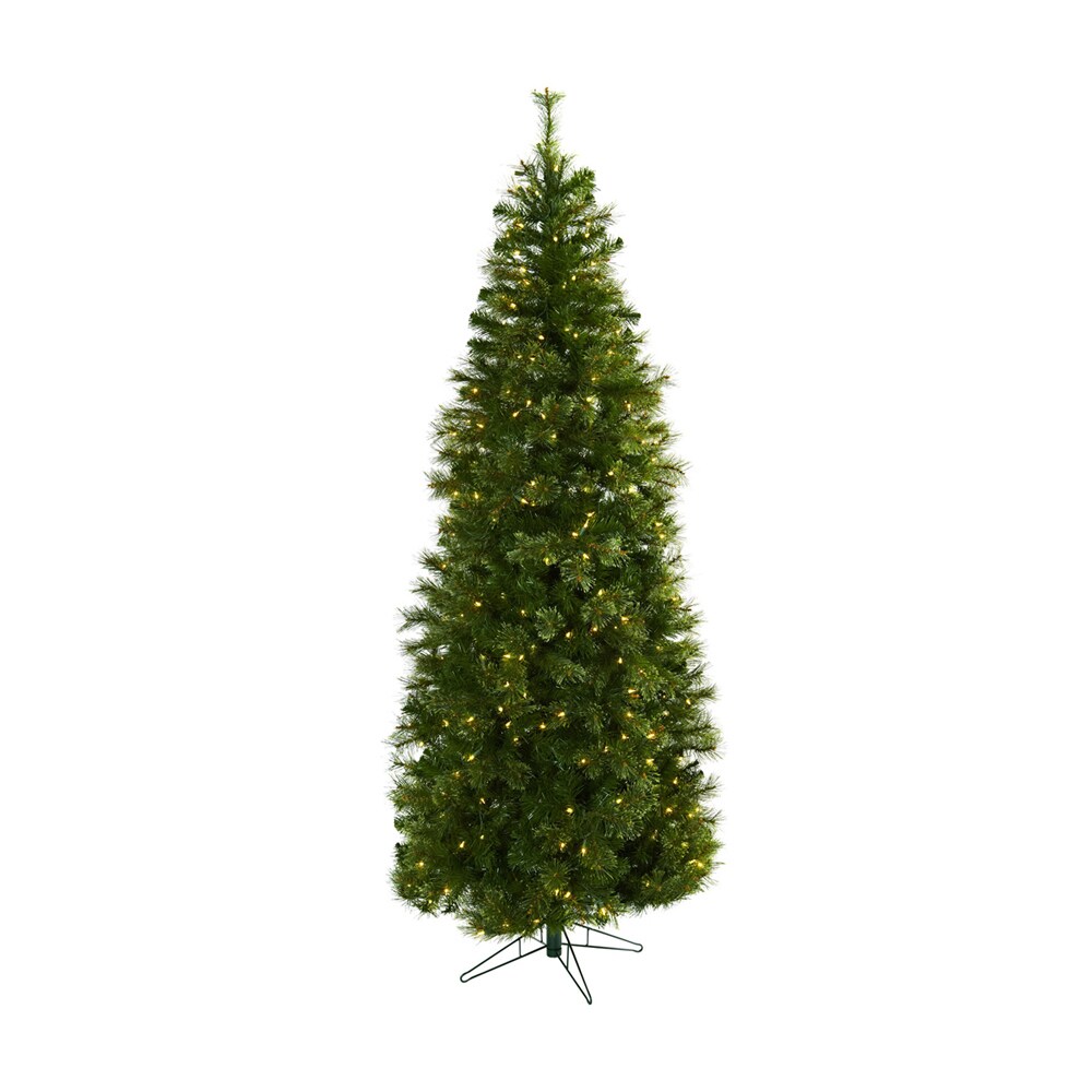 Nearly Natural   7.5 Cashmere Slim Christmas Tree with Clear Lights