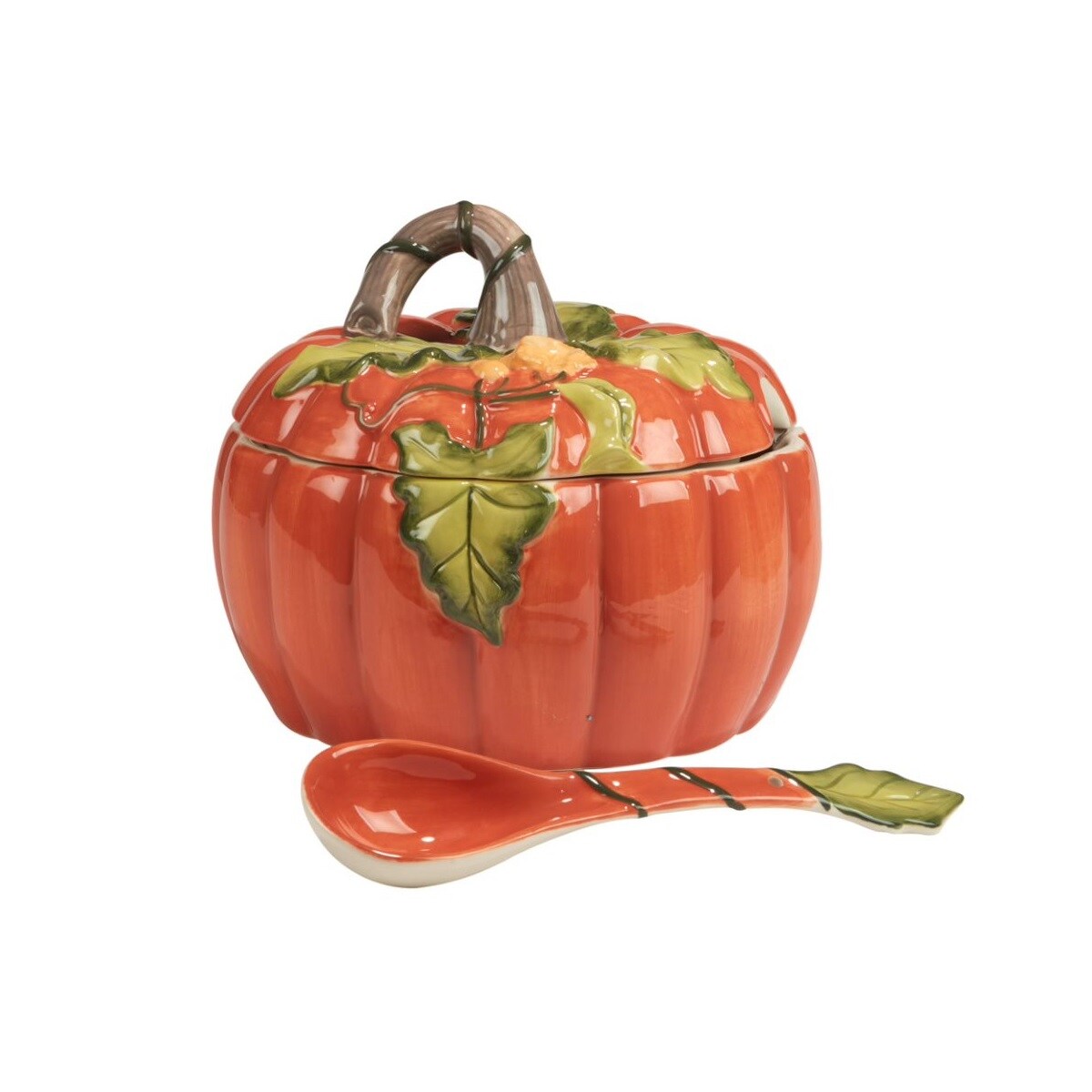 Certified International 8.5&#x22; Pumpkin Fall Harvest Bowl with Ladle